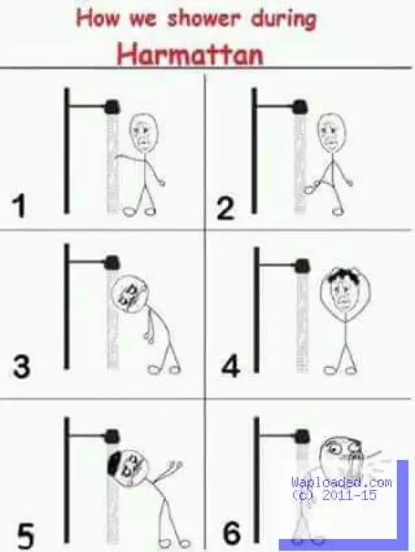 Funny Photo Of The Day: How We Bath During Harmattan